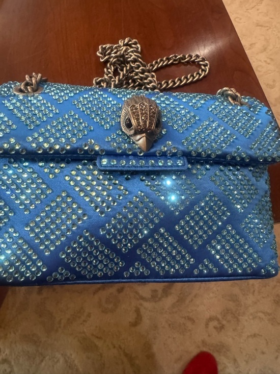 Kurt Geiger Handbags - Kurt Geiger Electric Blue and Crystals Kensington crossbody with Pull-through